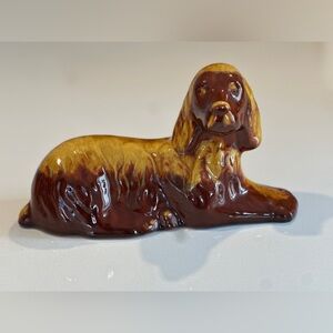Vintage Blue Mountain Pottery Ceramic Dog Cocker Spaniel Figurine - Harvest Gold
